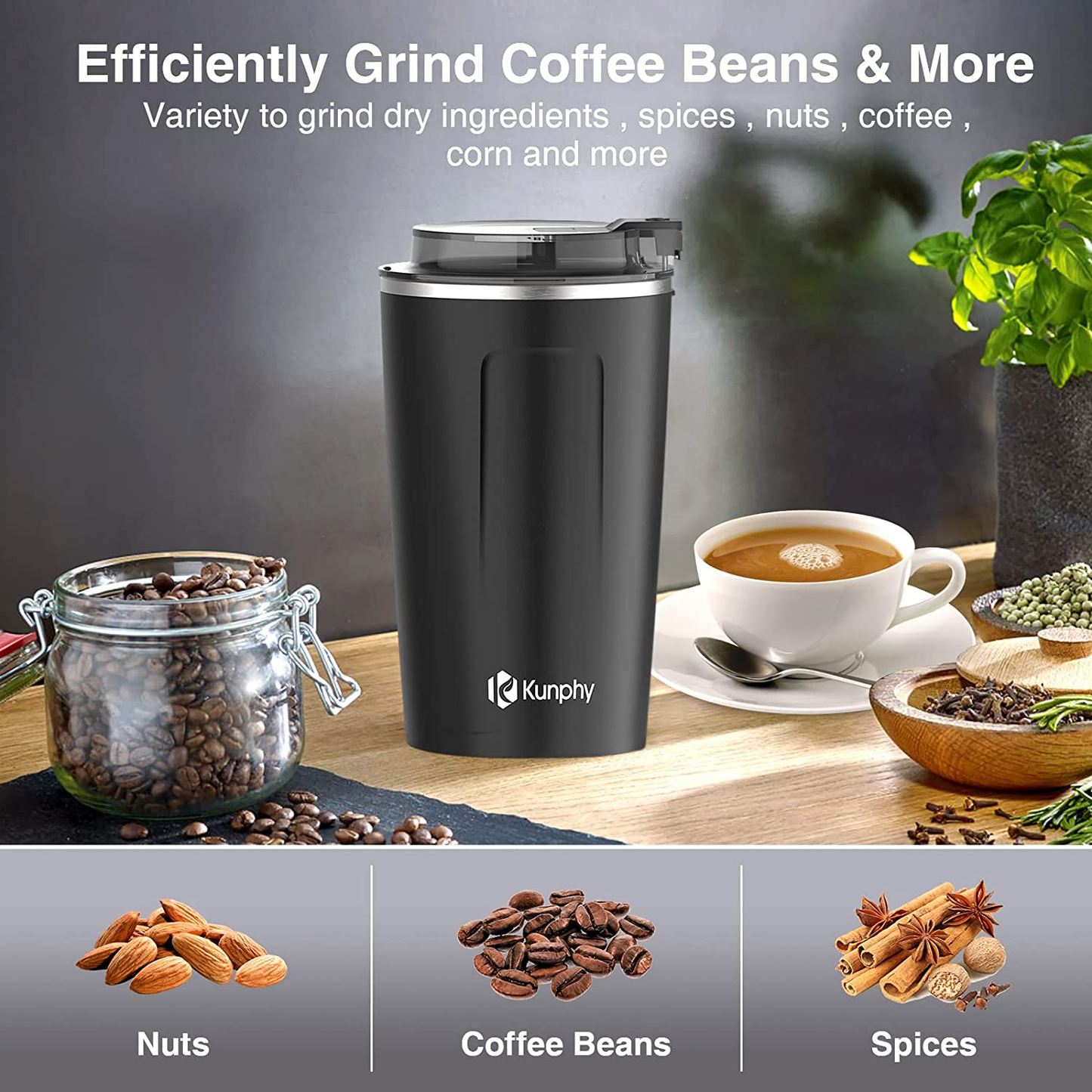 Grinder Coffee Electric Bean Mill Grind Spice Nut Blender Crusher Seed Herb